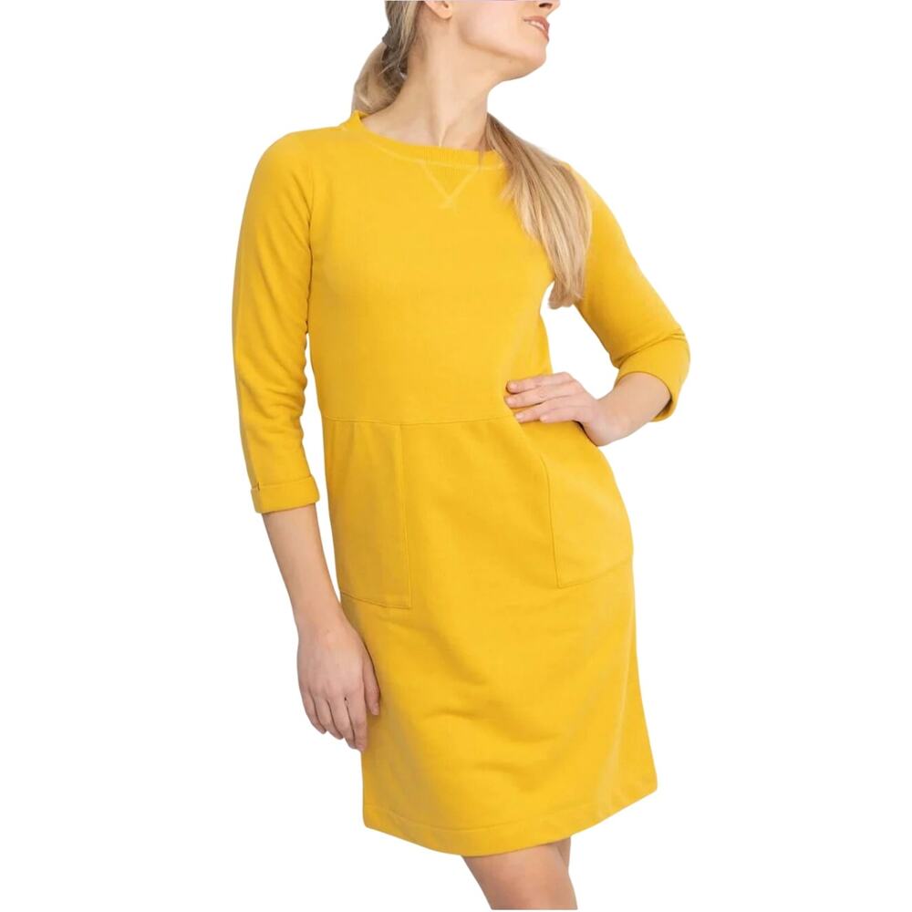 Boden Hanna Sweatshirt Dress, Yellow, Women's Size 6 Long - Picture 6 of 10
